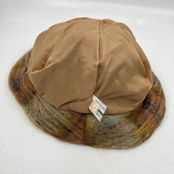 Vintage Rannoch Designs Mohair  Wool Neutral Plaid Hat - Picture 3 of 10